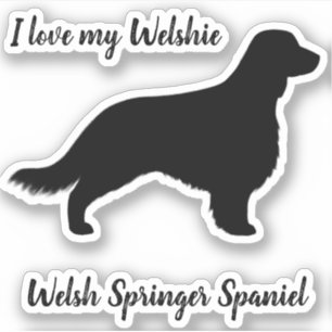 Welsh Springer Spaniel Silhouette with Long Tail