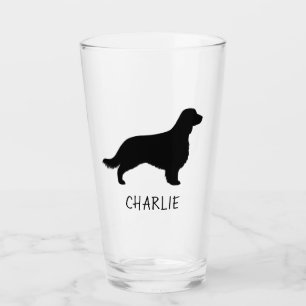 Welsh Springer Spaniel Silhouette with Long Tail Glass
