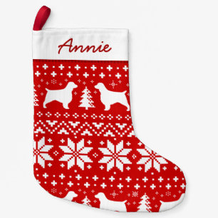 Welsh Springer Spaniel Silhouettes Dogs Pattern Small Christmas Stocking