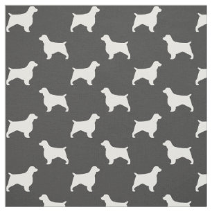 Welsh Springer Spaniel Silhouettes Pattern Fabric
