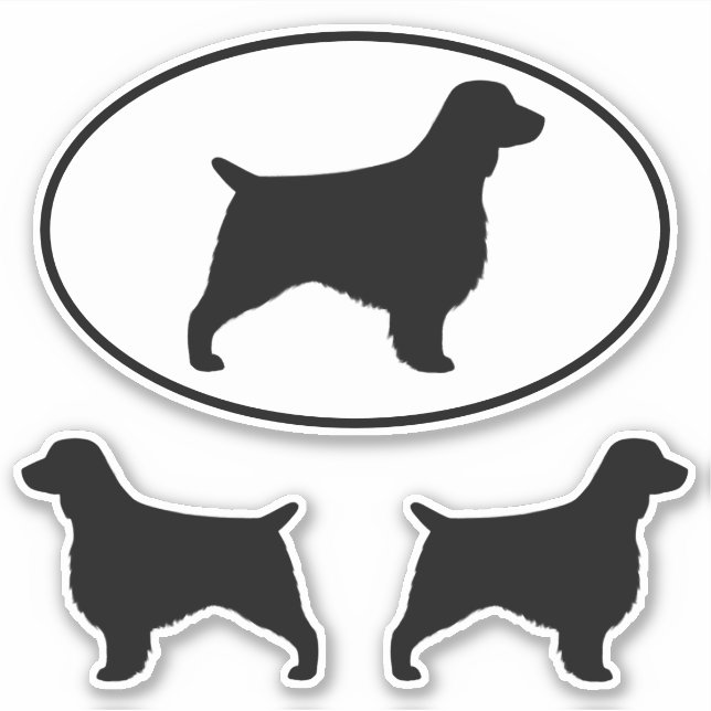 Welsh Springer Spaniel Silhouettes Vinyl Stickers (Front)