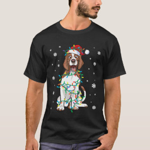 Welsh Springer Spaniel Wrapped In Christmas Lights T-Shirt