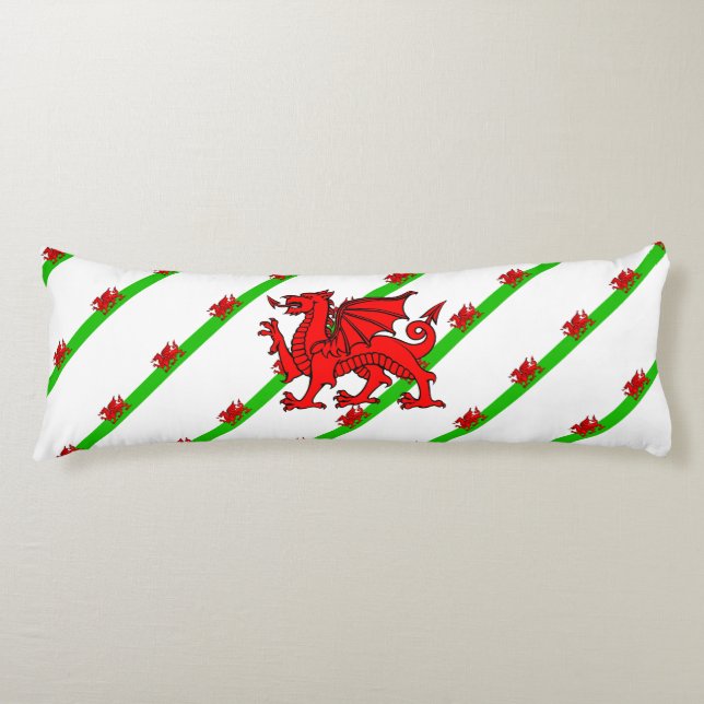 Welsh stripes flag body cushion (Front)