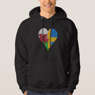 Welsh Swedish Flag Heart Hoodie