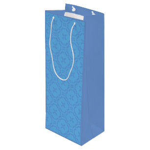 Welsh Tapestry Pattern, Blue Wine Gift Bag