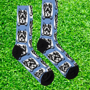 Welsh Terrier Blue Puppy Personalised Theme Socks
