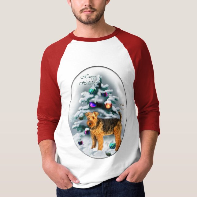Welsh Terrier Christmas Gifts T-Shirt (Front)