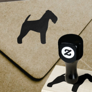 Welsh Terrier Dog Breed Silhouette Rubber Stamp