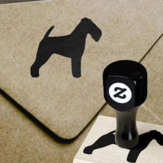 Welsh Terrier Dog Breed Silhouette Rubber Stamp