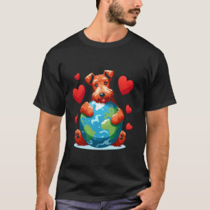 Welsh Terrier Dog Earth Day Hug Love Owner Hugging T-Shirt