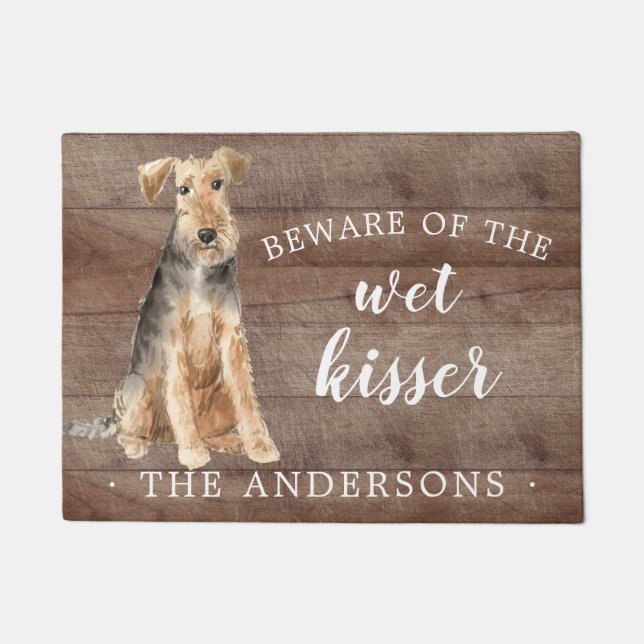 Welsh Terrier Dog Personalised Door Mat (Front)