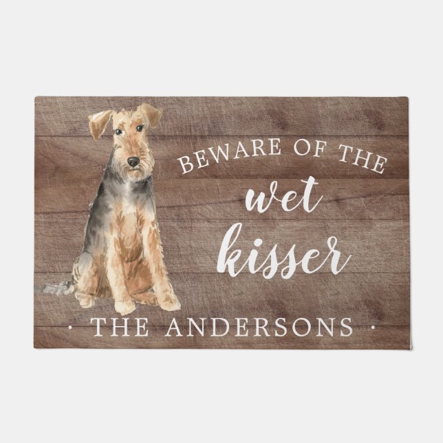 Welsh Terrier Dog Personalised Door Mat (Front)