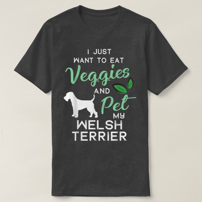 Welsh Terrier Funny Vegan Dog Lover Owner Xmas Bir T-Shirt (Design Front)