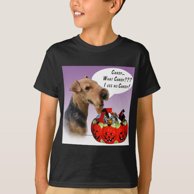 Welsh Terrier Halloween Candy T-Shirt (Front)