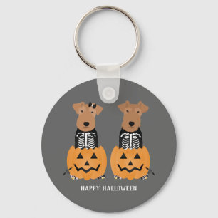Welsh Terrier Halloween Skeleton Key Ring