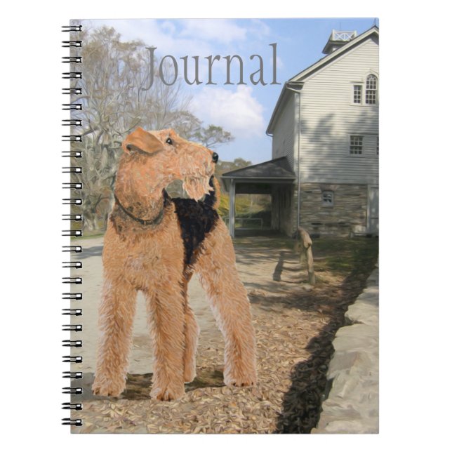 Welsh Terrier in the Stable Yard Spiral Notebook (Front)