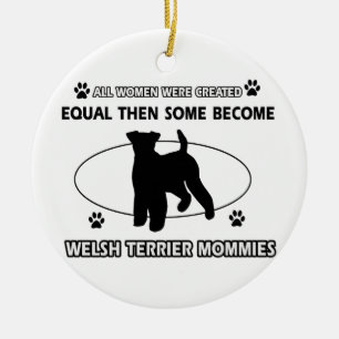 welsh Terrier Mummy Design Ceramic Tree Decoration
