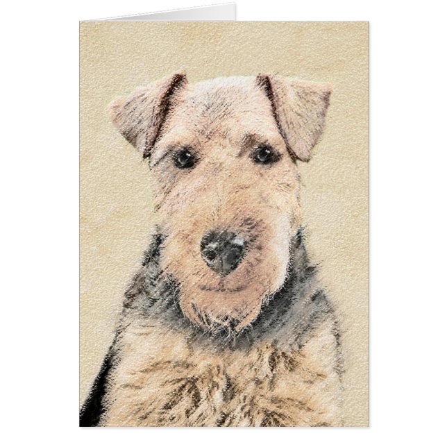 Welsh Terrier Painting - Cute Original Dog Art (Front)