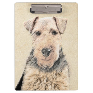 Welsh Terrier Painting - Cute Original Dog Art Clipboard