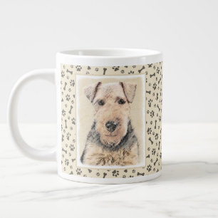 Welsh Terrier Painting - Cute Original Dog Art Large Coffee Mug