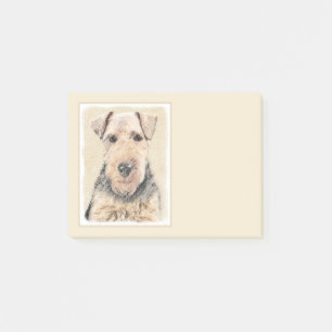 Welsh Terrier Painting - Cute Original Dog Art Post-it Notes