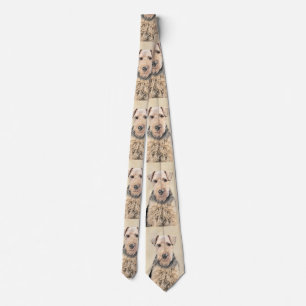 Welsh Terrier Painting - Cute Original Dog Art Tie