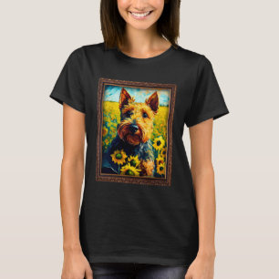 Welsh Terrier Painting Sunflower Flower Mom Women T-Shirt
