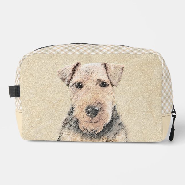 Welsh Terrier Painting WT Cute Original Dog Art Dopp Kit (Front)