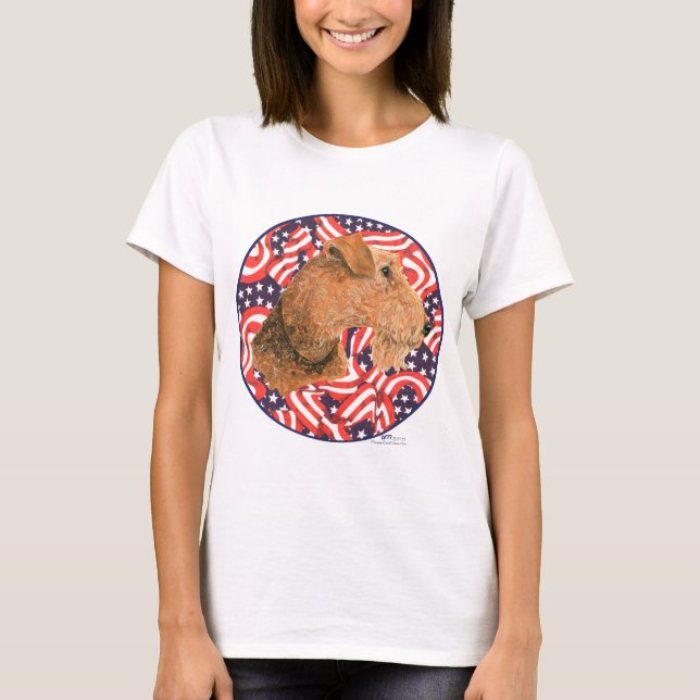 Welsh Terrier Patriotic USA T-Shirt (Front)