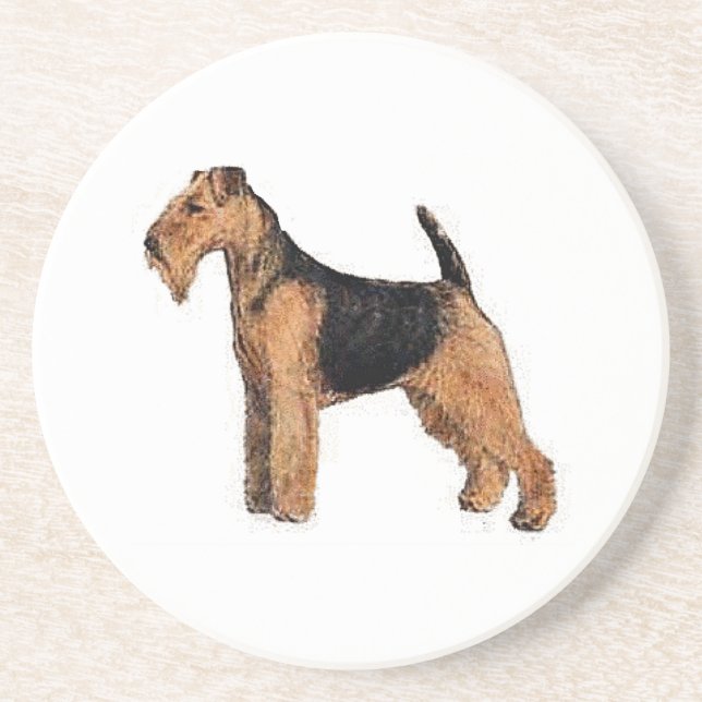 Welsh Terrier Sandstone Coaster (Front)