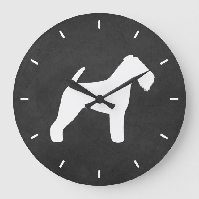 Welsh Terrier Silhouette Large Clock (Front)