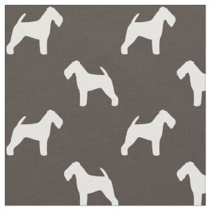 Welsh Terrier Silhouettes Pattern Fabric