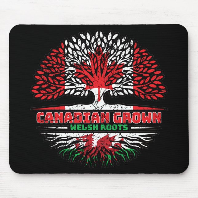 Welsh Wales Canadian Canada Tree Roots Flag Mouse Pad (Front)