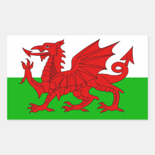 Welsh / Wales Flag - Cymru High Quality Image Rectangular Sticker
