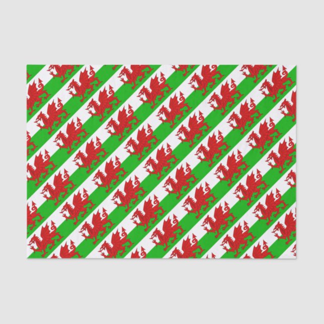 Welsh / Wales Flag - Cymru High Quality Image Tissue Paper (Front)