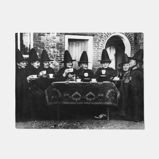 Welsh Witches - Tea Party Vintage Doormat (Front)