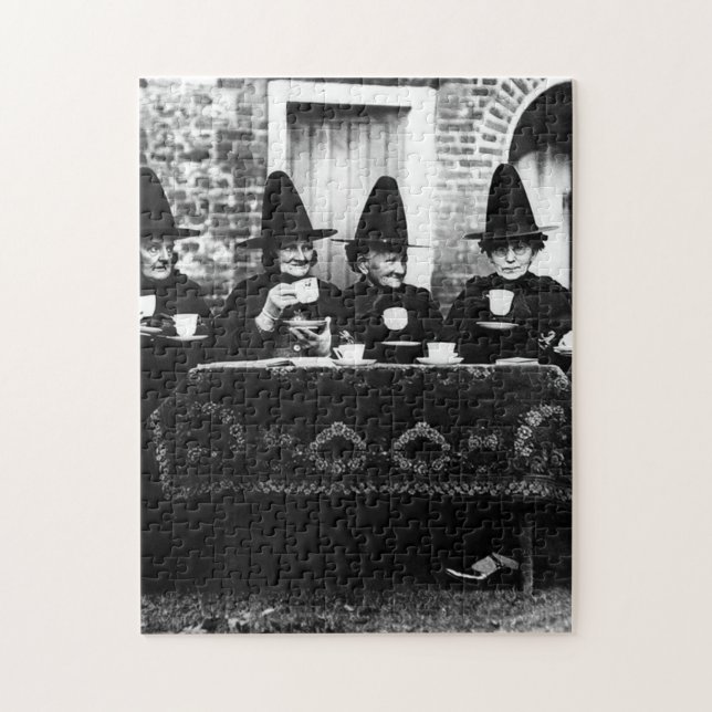 Welsh Witches - Tea Party Vintage Jigsaw Puzzle (Vertical)