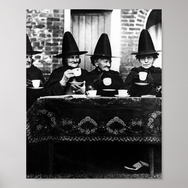 Welsh Witches - Tea Party Vintage Poster (Front)
