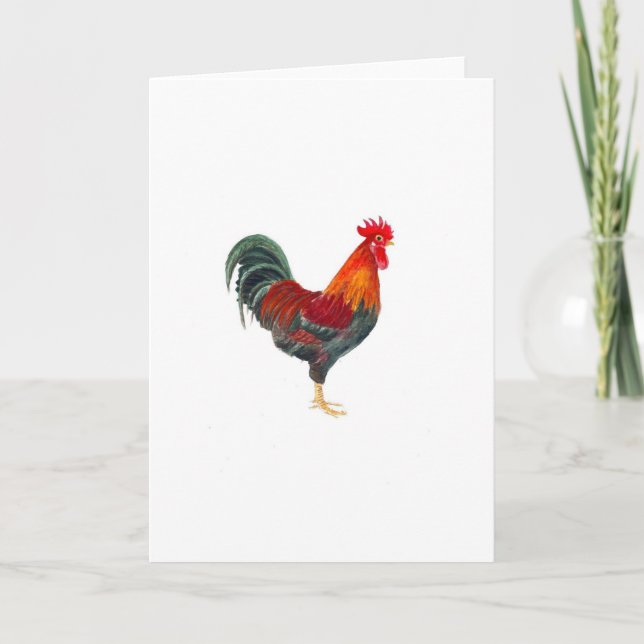Welsummer Rooster Greeting Card (Front)