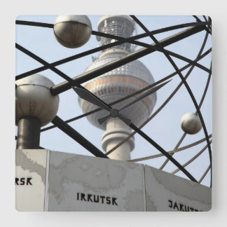Weltzeituhr Fernsehturm Berlin Square Wall Clock