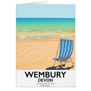 Wembury Devon Beach travel poster