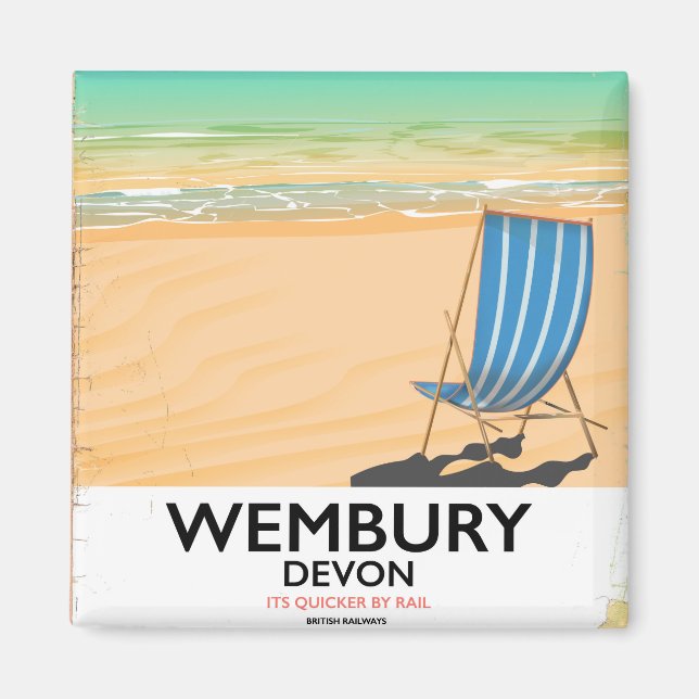 Wembury Devon Beach travel poster Magnet (Front)