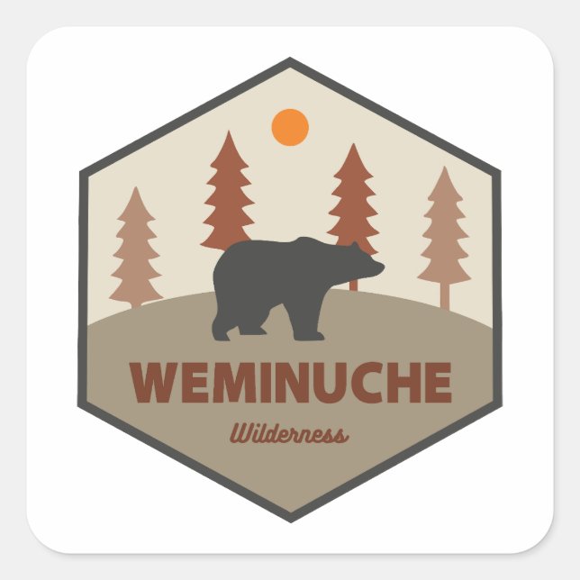 Weminuche Wilderness Colorado Bear Square Sticker (Front)