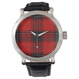 Wemyss tartan red black plaid watch