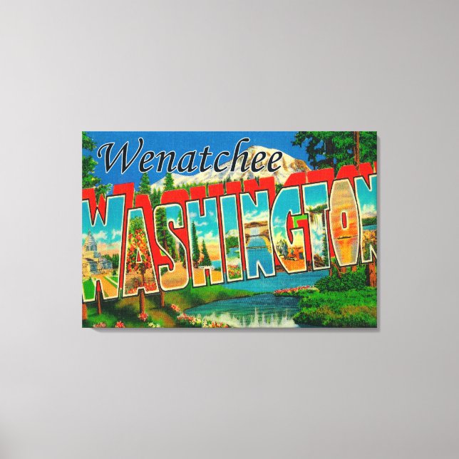 Wenatchee, WashingtonLarge Letter Scenes Canvas Print (Front)