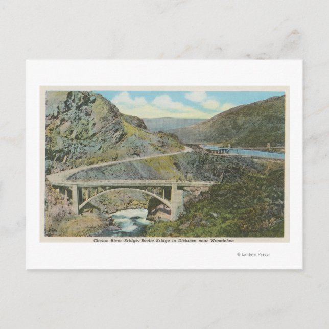 Wenatchee, WAView of the Chelan River Bridge Postcard (Front)