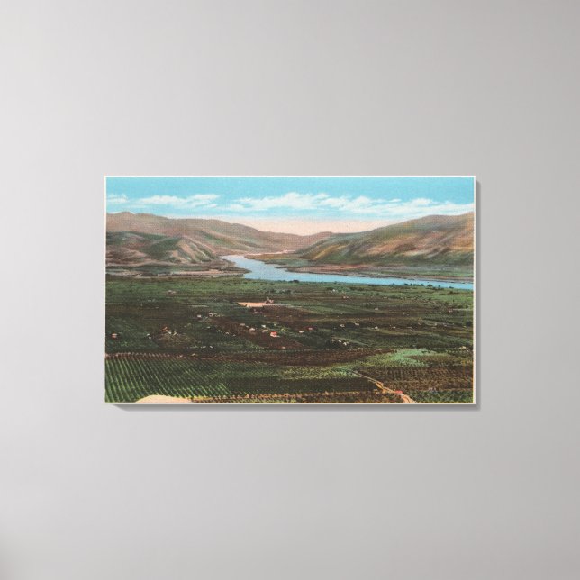 Wenatchee, WAView of Valley & Columbia River Canvas Print (Front)
