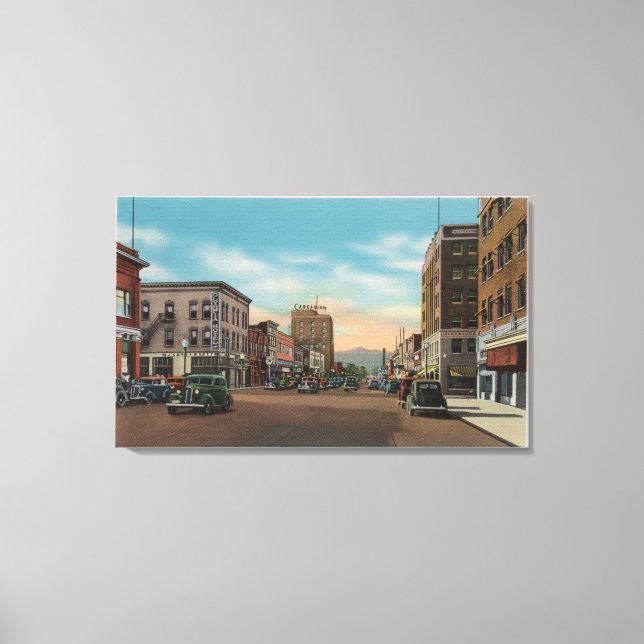 Wenatchee, WAView of Wenatchee Ave. Canvas Print (Front)
