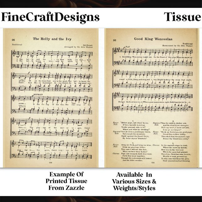 Wenceslas + Holly Ivy Sheet Music DU6F Decoupage (Creator Uploaded)