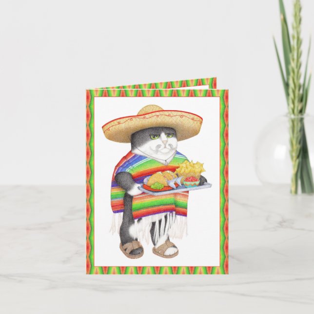WENDELITO CAT Spanish Birthday Notecard (Front)